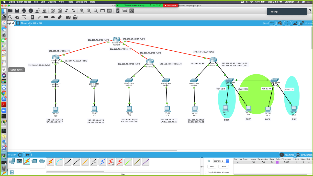 Simulation lab 8.1 module 08 subnets in cisco packet tracer